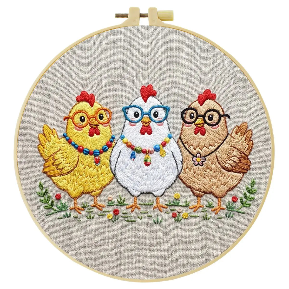 Three Chickens Embroidery Starter Kit