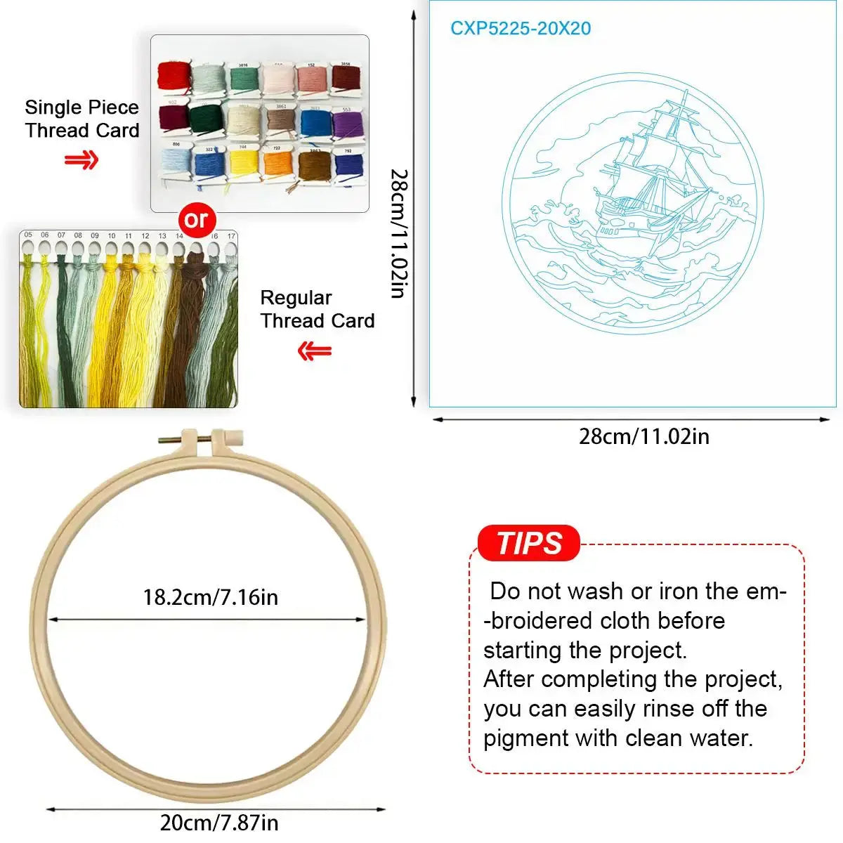 Vintage Sailing Ship Embroidery Kit Kits For Stitchers