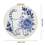Blue Blossom Cat Embroidery Kit Kits For Stitchers
