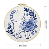 Blue Blossom Cat Embroidery Kit Kits For Stitchers
