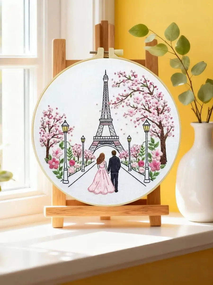 Springtime Paris Love Embroidery Kit 🌸🗼💕 Kits For Stitchers