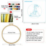 Victorian Lady Embroidery Kit – Elegant Woman with Parasol & Cat Needlepoint Pattern in Romantic Vintage Style