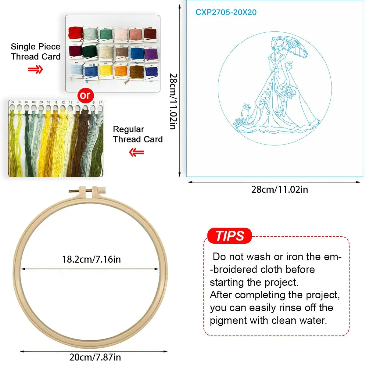 Victorian Lady Embroidery Kit – Elegant Woman with Parasol & Cat Needlepoint Pattern in Romantic Vintage Style Kits For Stitchers