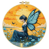 Moonlight Butterfly Fairy Embroidery Kit – Fantasy DIY Hand Embroidery Hoop Art Set
