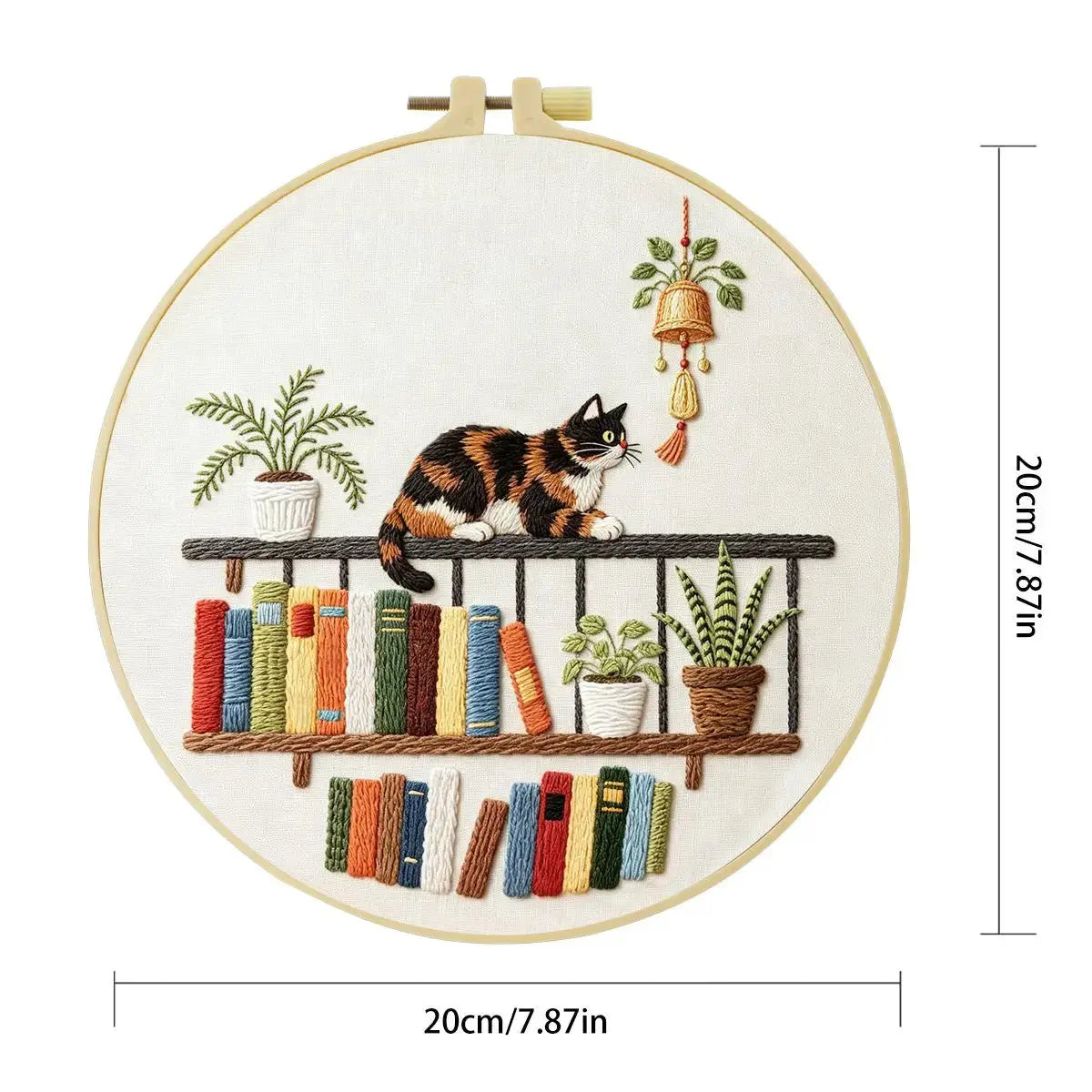 Book Nook Cat Embroidery Kit Kits For Stitchers