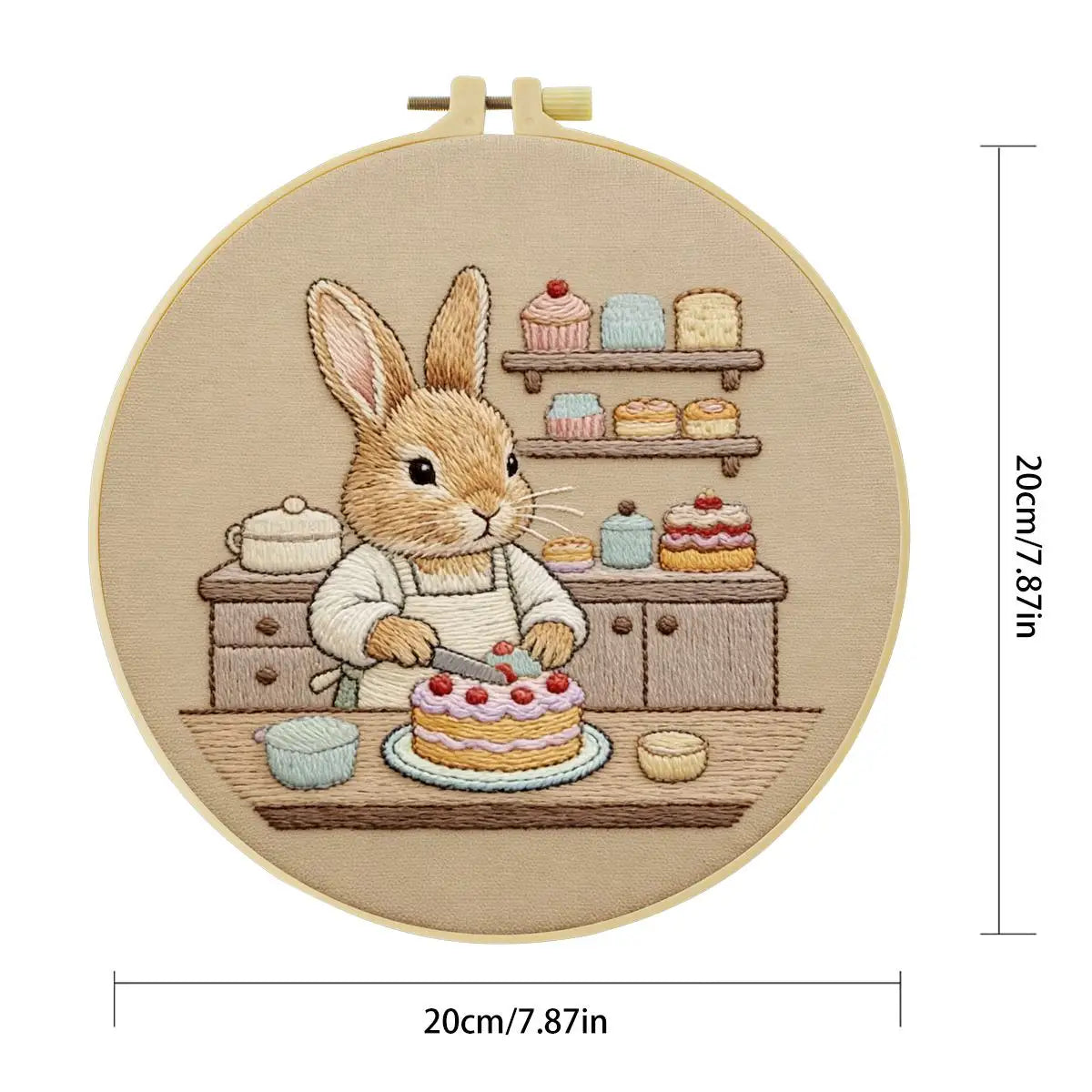 Rabbit Cake Maker Embroidery Starter Kit