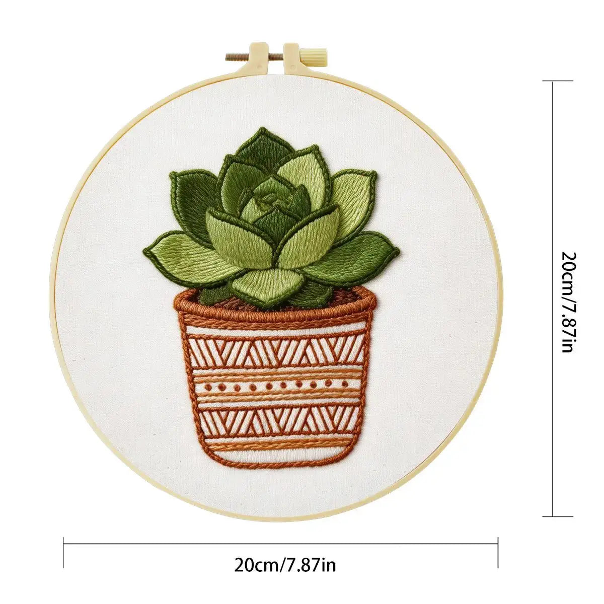 Green Succulent Plant Embroidery Kit Kits For Stitchers