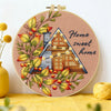 Home Sweet Home Embroidery DIY Kit – Cozy Cottage Beginner Stitching Kit with Hoop, Pattern & Threads