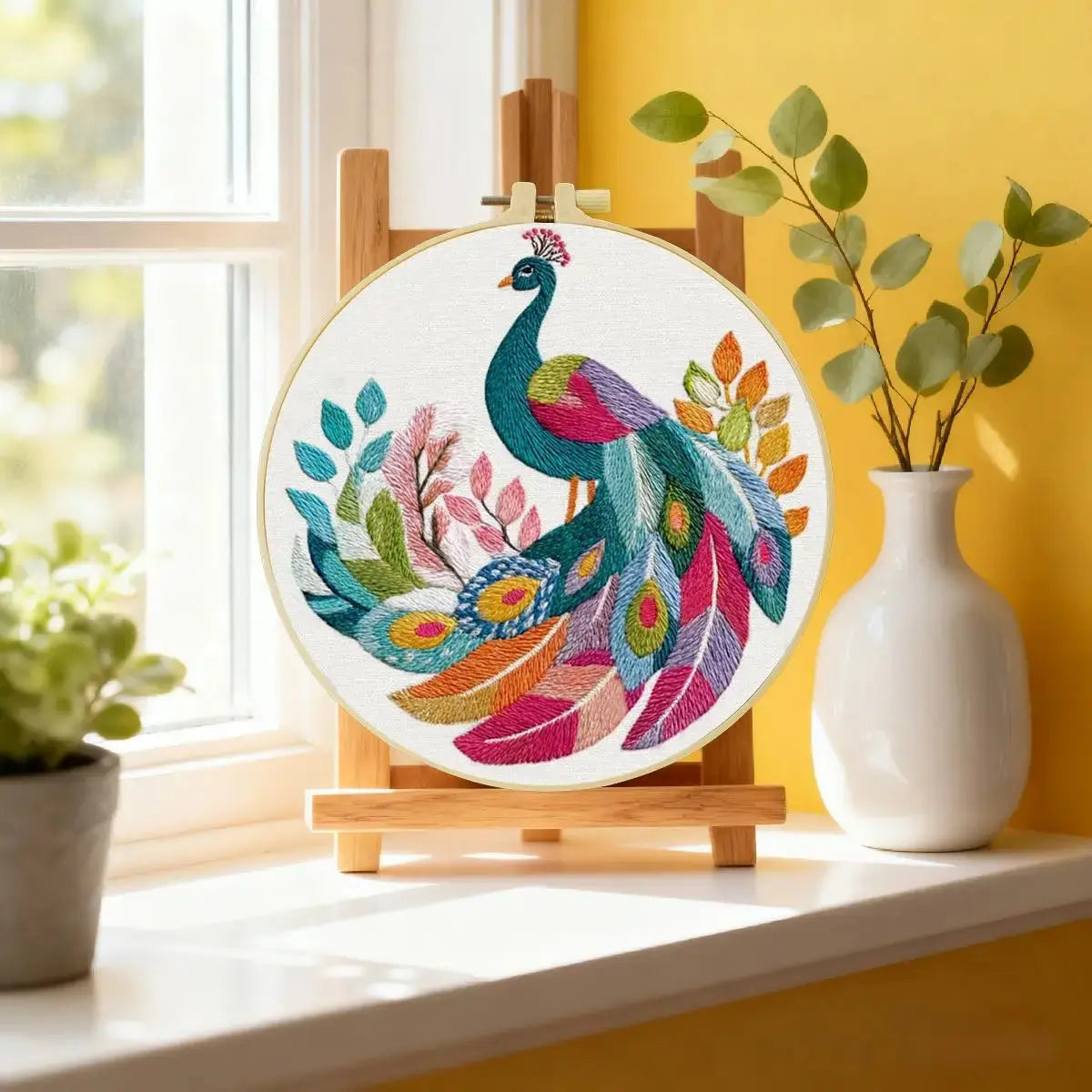 Boho Peacock Embroidery Kit Kits For Stitchers