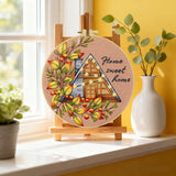 Home Sweet Home Embroidery DIY Kit – Cozy Cottage Beginner Stitching Kit with Hoop, Pattern & Threads