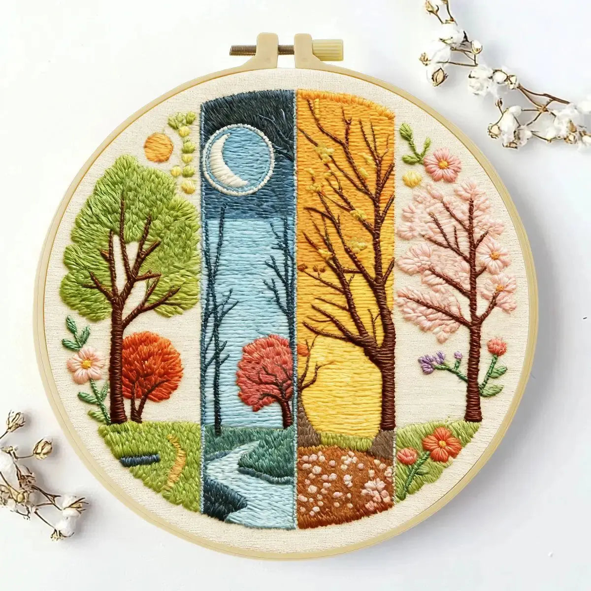 Four Seasons Forest Embroidery Kit Kits For Stitchers