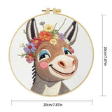 Handmade Floral Donkey Embroidery Hoop Wall Art – Cute Farm Animal Nursery Decor Kits For Stitchers