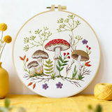 Mushroom Embroidery Kit for Beginners – DIY Woodland Hand Embroidery Hoop Set