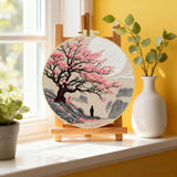 Lavender Field Embroidery DIY Kit – Beginner Floral Stitching Kit with Hoop & Pattern