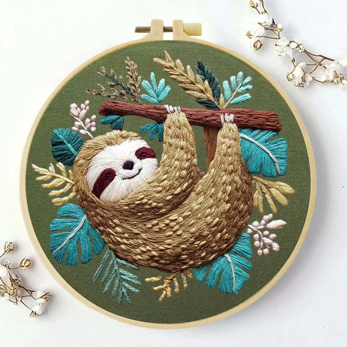 Sloth Embroidery Starter Kit