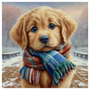 Winter Puppy with Plaid Scarf Cross Stitch Kit 🐶❄️🧣 Kits For Stitchers