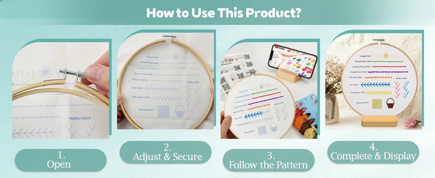 Beginner Embroidery Stitch Sampler Kit Kits For Stitchers