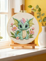 Baby Dragon Embroidery Kit 🐉🌸 Kits For Stitchers