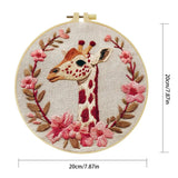 Giraffe Embroidery DIY Kit – Floral Animal Beginner Stitching Kit with Hoop, Pattern & Threads The Stichers Heavane