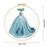 Elegant Blue Princess Dress Embroidery Kit – Fairytale DIY Hand Embroidery Hoop Art Set