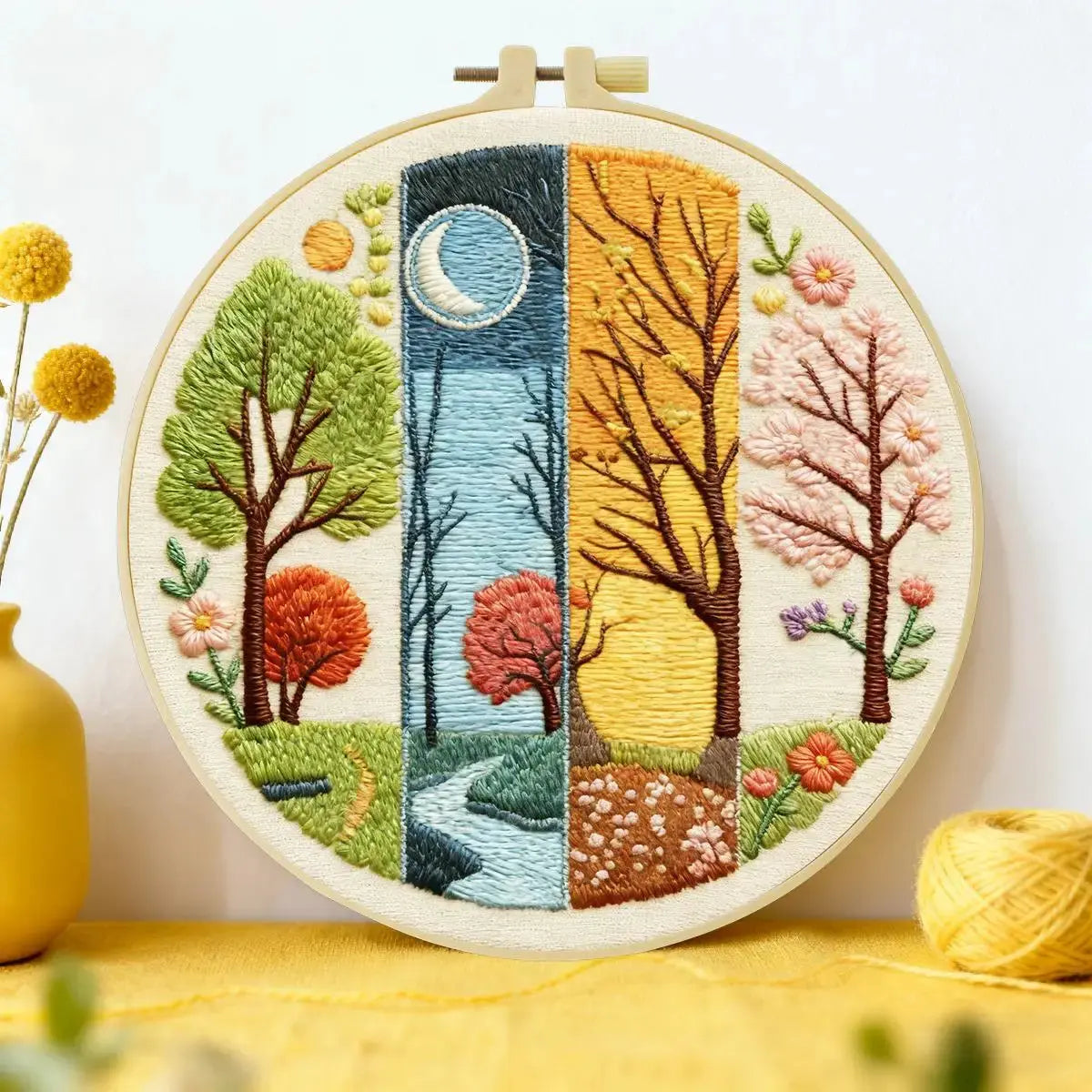 Four Seasons Forest Embroidery Kit Kits For Stitchers