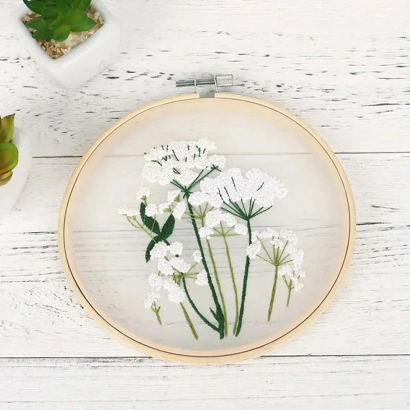 Transparent Double-Sided Flower Embroidery Starter Kit The Stichers Heavane