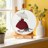 Lady in a Red Skirt Embroidery Kit
