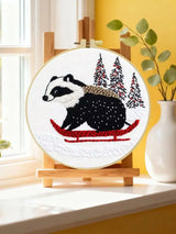 Badgers in the Snow Embroidery Starter Kit