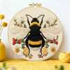 Bumble Bee Embroidery DIY Kit – Floral Insect Beginner Stitching Kit with Hoop, Pattern & Threads The Stichers Heavane