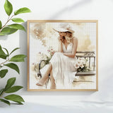 Elegant Lady in White Cross Stitch Kit 👒🤍🌸 Kits For Stitchers