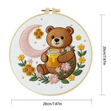Moonlit Honey Bear Embroidery Kit – Cute Teddy Bear DIY Hand Embroidery Hoop Art Set Kits For Stitchers