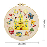 Kids Castle Embroidery DIY Kit – Cute Fantasy Beginner Stitching Kit with Hoop, Pattern & Threads