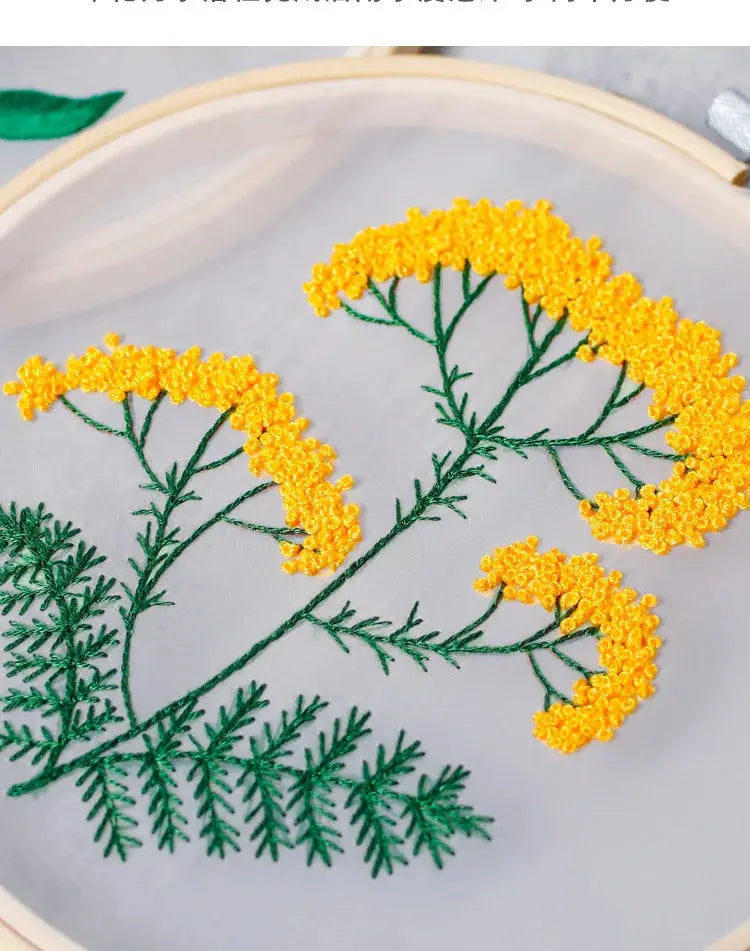 Transparent Double-Sided Flower Embroidery Starter Kit The Stichers Heavane