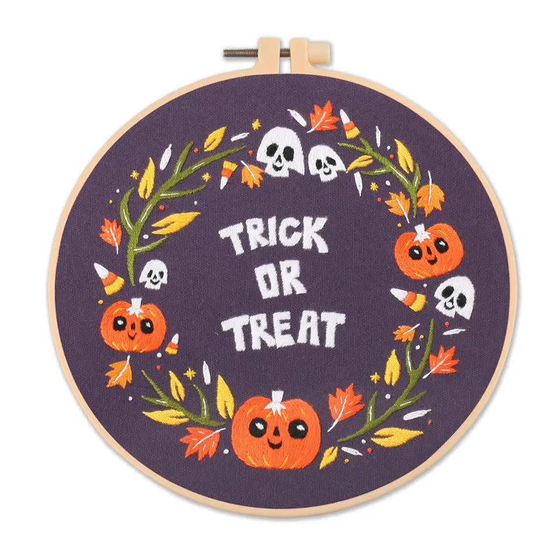 Cute Halloween Embroidery Kit Collection – 6 Designs