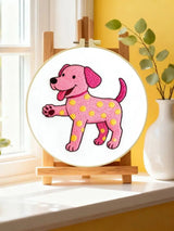 Pink Puppy Embroidery Kit
