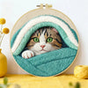 Cozy Blanket Kitten Embroidery Kit 🐱🩵🧵 Kits For Stitchers
