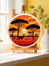 African Safari Sunset Embroidery Kit Kits For Stitchers
