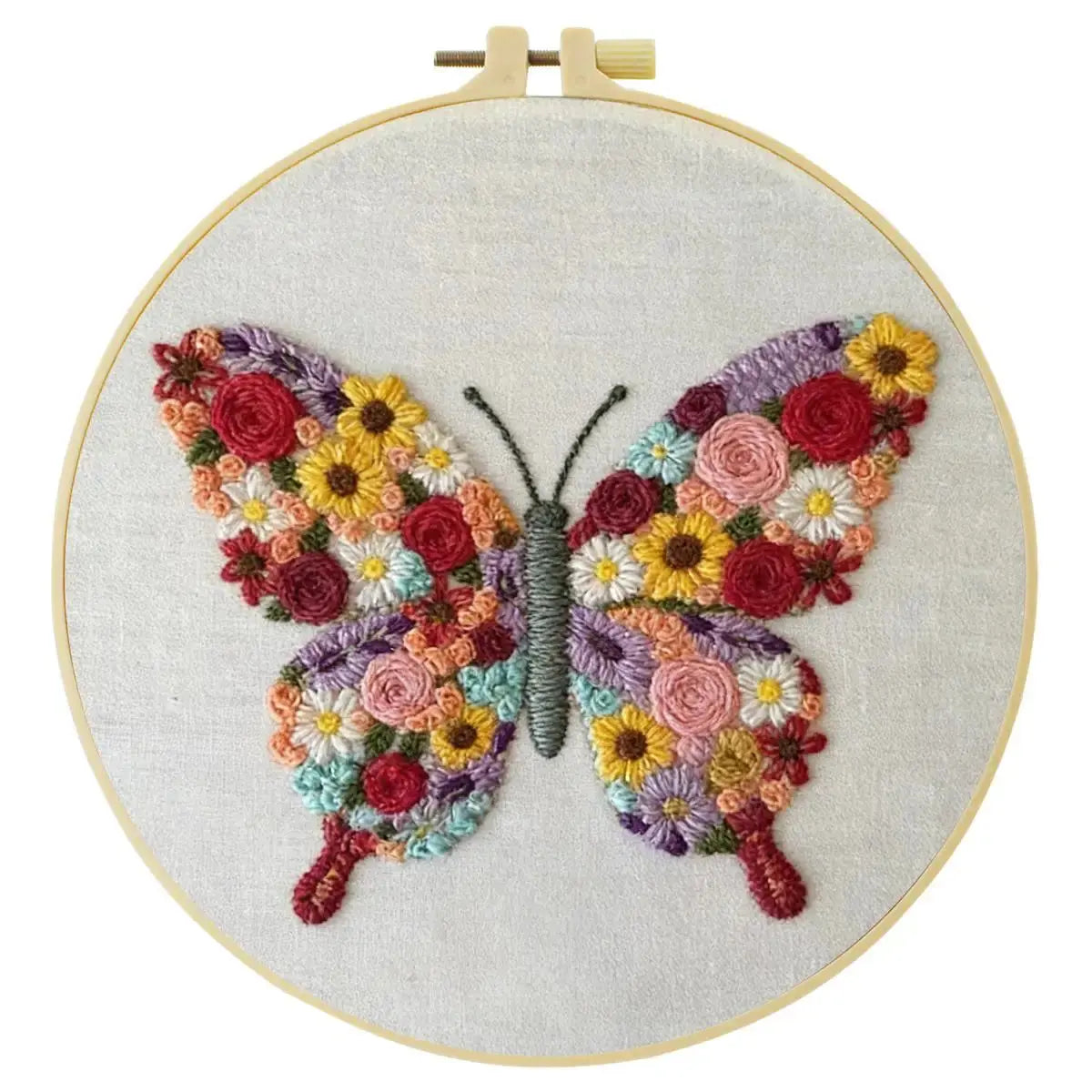 Floral Butterfly Embroidery Kit Kits For Stitchers