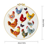 Colorful Chicken Embroidery Starter Kit – DIY Farm Animal Sewing Art Set for Beginners