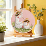 Mother & Daughter Daisy Chain Embroidery Kit – Heartwarming Floral DIY Hand Embroidery Hoop Art Set Kits For Stitchers