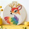 Colorful Deer Embroidery Starter Kit – DIY Woodland Animal Sewing Art Set for Beginners