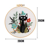Cat & Floral Embroidery Kit
