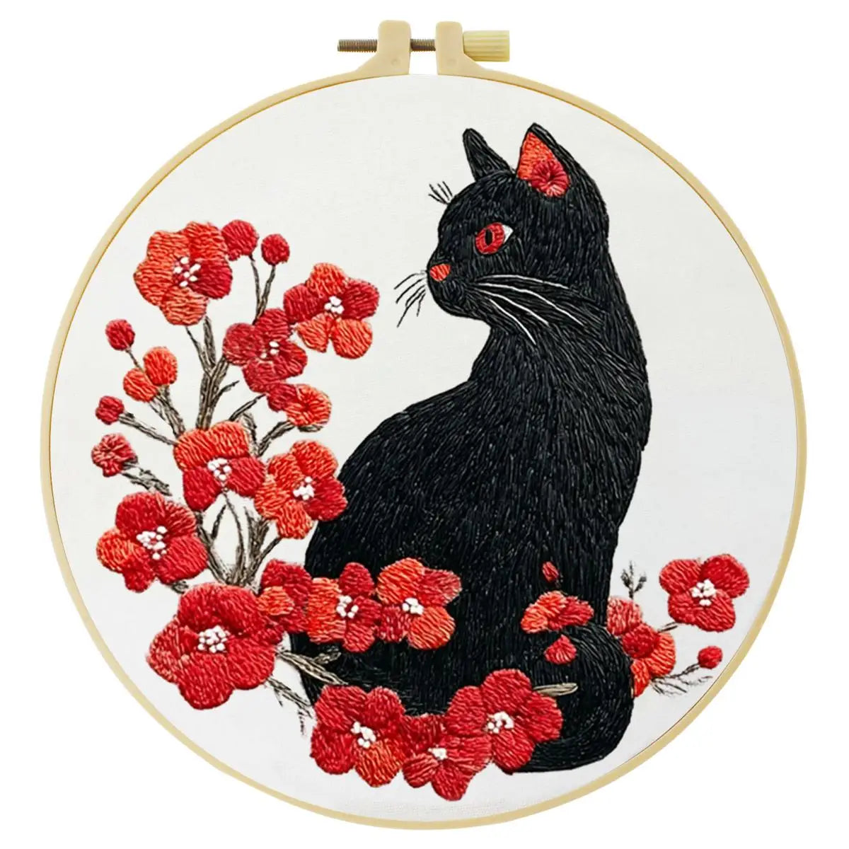 Flower Cat Embroidery Kit