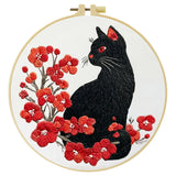 Flower Cat Embroidery Kit
