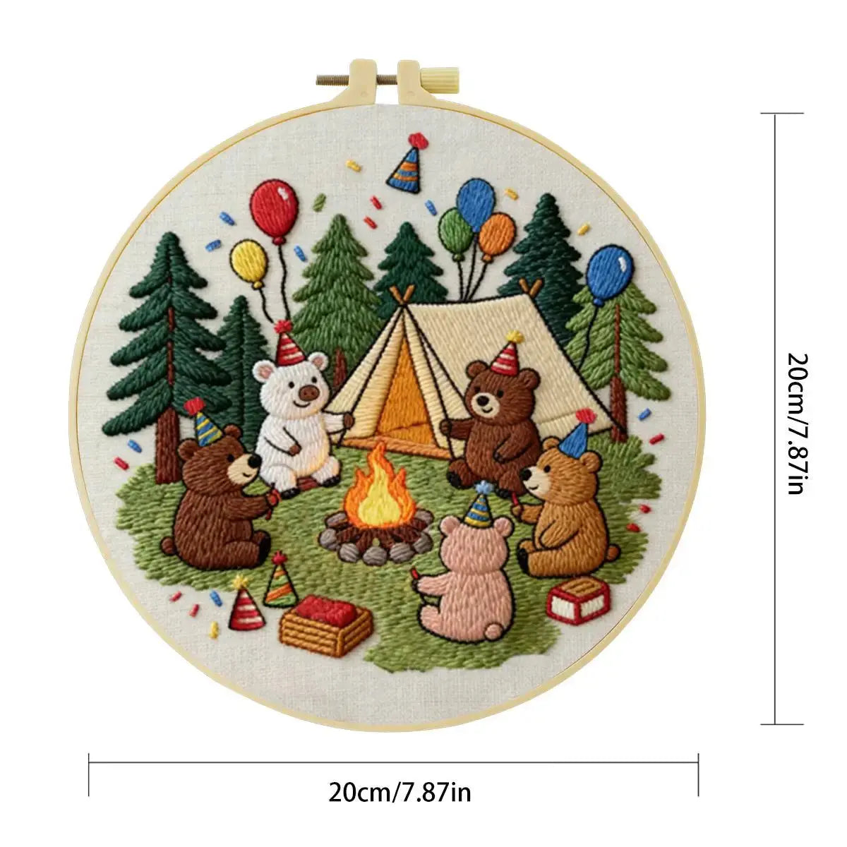 Birthday Bear Camp Embroidery Kit Kits For Stitchers