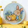 Sleeping Bunny Embroidery Kit – Cozy Rainy Day Rabbit DIY Hand Embroidery Set 🐰🌧️💛 Kits For Stitchers