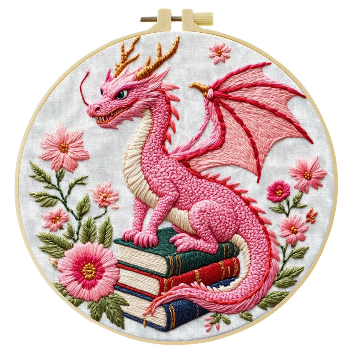 Pink Dinosaur Bag Embroidery Starter Kit The Stichers Heavane