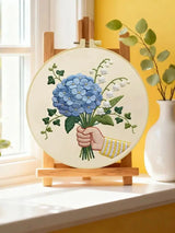 Blue Hydrangea Bouquet Embroidery Kit Kits For Stitchers