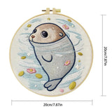 Cute Baby Seal Embroidery Kit – Kawaii Ocean Animal DIY Hand Embroidery Set Kits For Stitchers