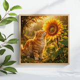 Sunflower Cat Cross Stitch Kit 🌻🐱☀️
